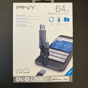 PNY DUO Link Gray USB 3.0 OTG Flash Drive for iPhone/iPad